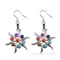 Vogue femmes inox Chakra Stone boucles d’oreilles longues